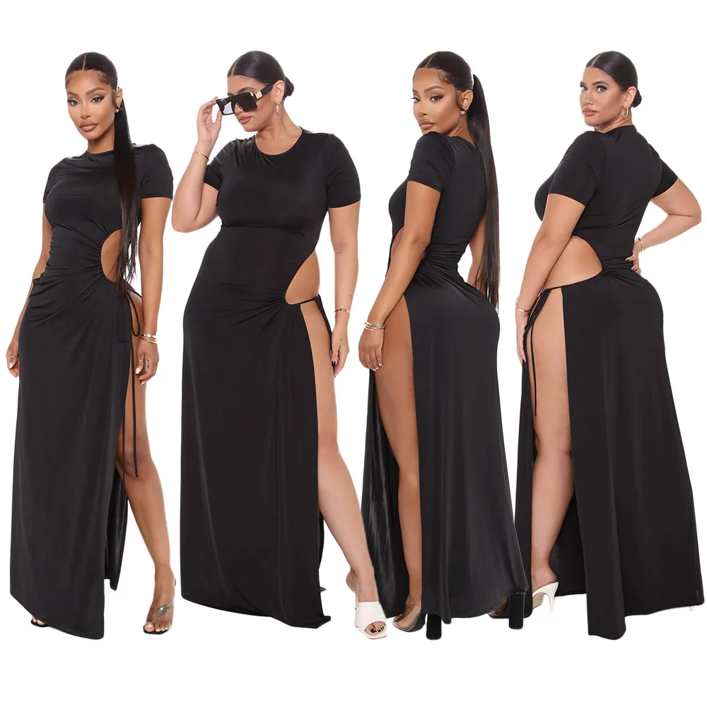 ChocoMist Dresses Sexy High Split Bandage Design Black Plus Size Floor Length Dress SH7198
ChocoMist Dresses Sexy High Split Bandage Design Black Plus Size Floor Length Dress SH7198
