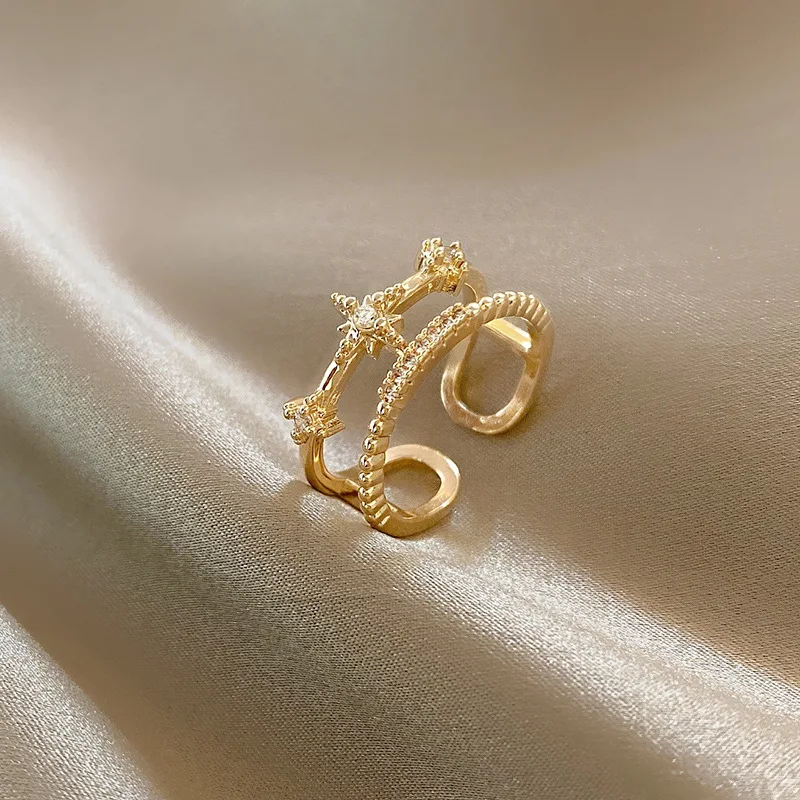 New fashion personality geometric metal double zircon ring female temperament exquisite ring trend party jewelry
New fashion personality geometric metal double zircon ring female temperament exquisite ring trend party jewelry