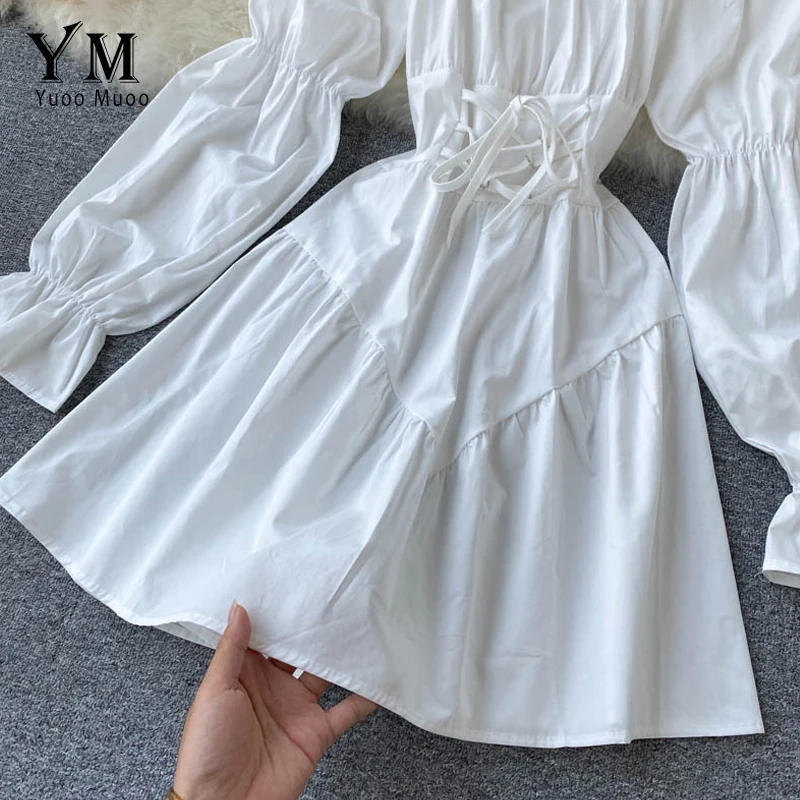 Early Autumn Dress 2020 Retro Gothic Women White Black Bandage Mini Dress Sexy Off Shoulder Puff Sleeve Korean
Early Autumn Dress 2020 Retro Gothic Women White Black Bandage Mini Dress Sexy Off Shoulder Puff Sleeve Korean