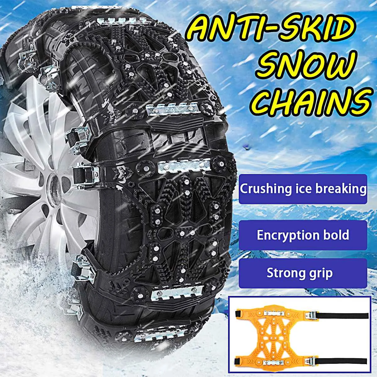 

1pcs Car Anti-skid Chain SUV General Purpose Snow Mud Tires Universal Non-slip Thickened Widened Wheel Snow Chain Winter Truck