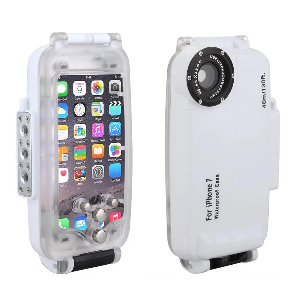 

Водонепроницаемый подводный чехол Meikon EasyDive 40 м/130 футов для IPhone 7-белый чехол для телефона для дайвинга