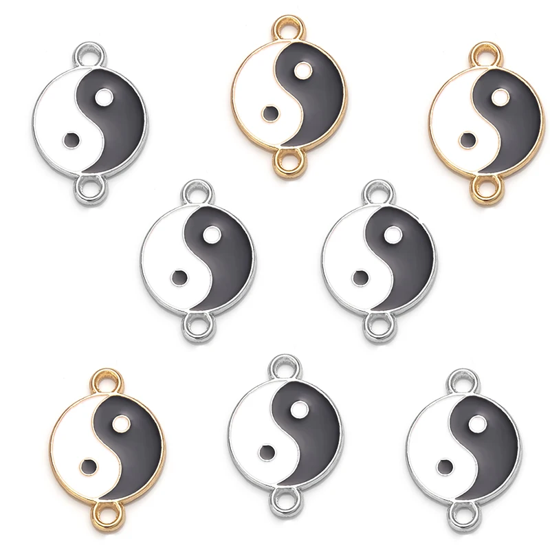 10pcs/lot 15x21.5mm Two Color Alloy Gossip Charms Pendant Enamel Yin Yang Pendant For DIY Bracelet Necklace Jewelry Making
10pcs/lot 15x21.5mm Two Color Alloy Gossip Charms Pendant Enamel Yin Yang Pendant For DIY Bracelet Necklace Jewelry Making