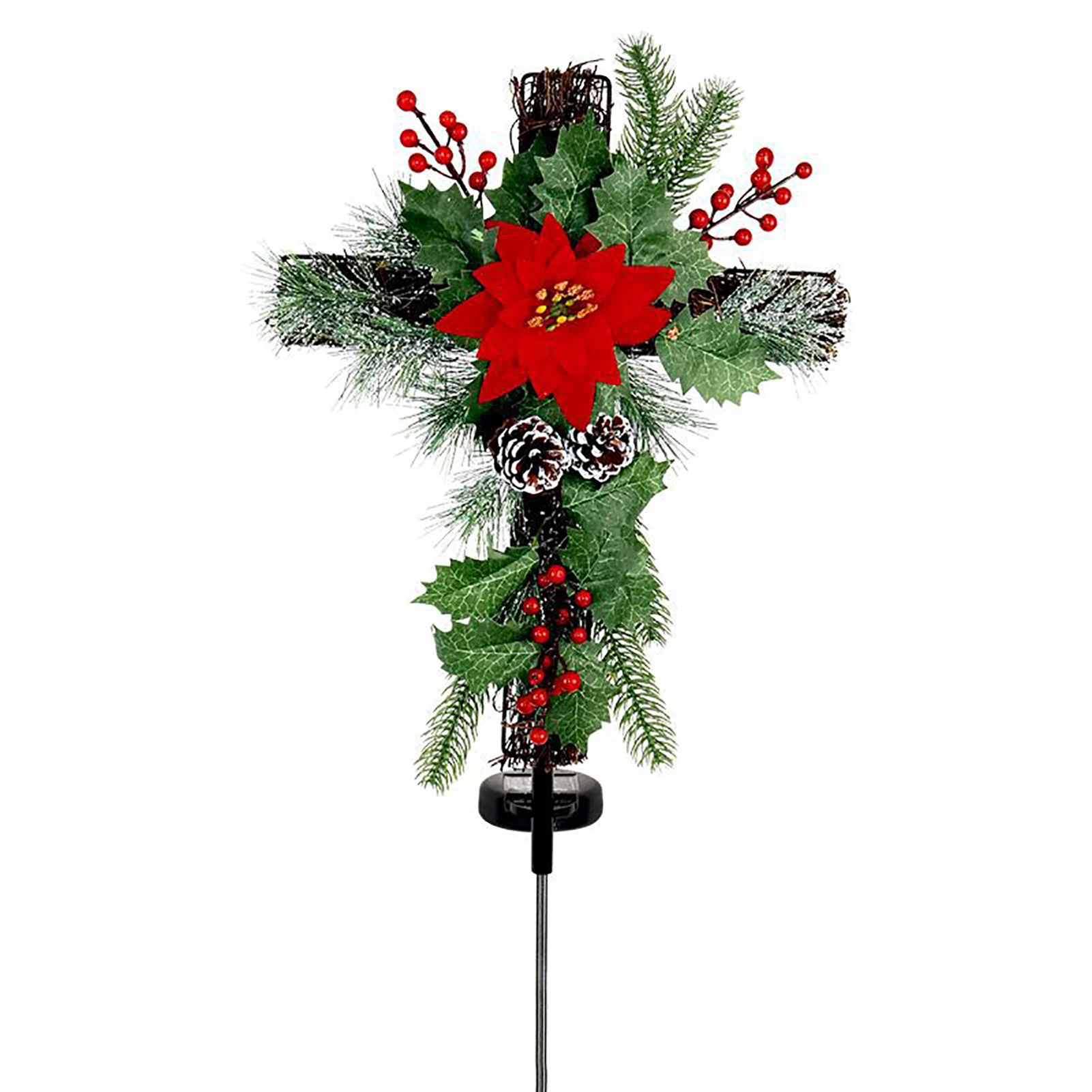 

Рождественская елка на солнечной батарее, светодиодный светильник для цветочной композиции, светильник для газона и сада, Рождественское у...