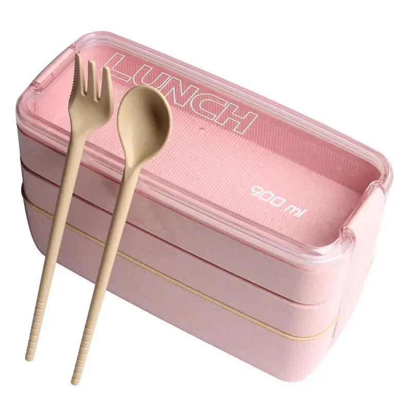 900ml Portable Healthy Material Lunch Box 3 Layer Wheat Straw Bento Boxes Microwave Dinnerware Food Storage Container Foodbox
900ml Portable Healthy Material Lunch Box 3 Layer Wheat Straw Bento Boxes Microwave Dinnerware Food Storage Container Foodbox