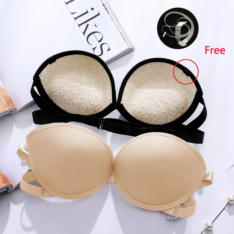 

Invisible Bra Woman Push Up Brassiere Bralette Sexy Lingerie Underwire Womens Strapless Bandeau Bras Tube Top Female Underwear