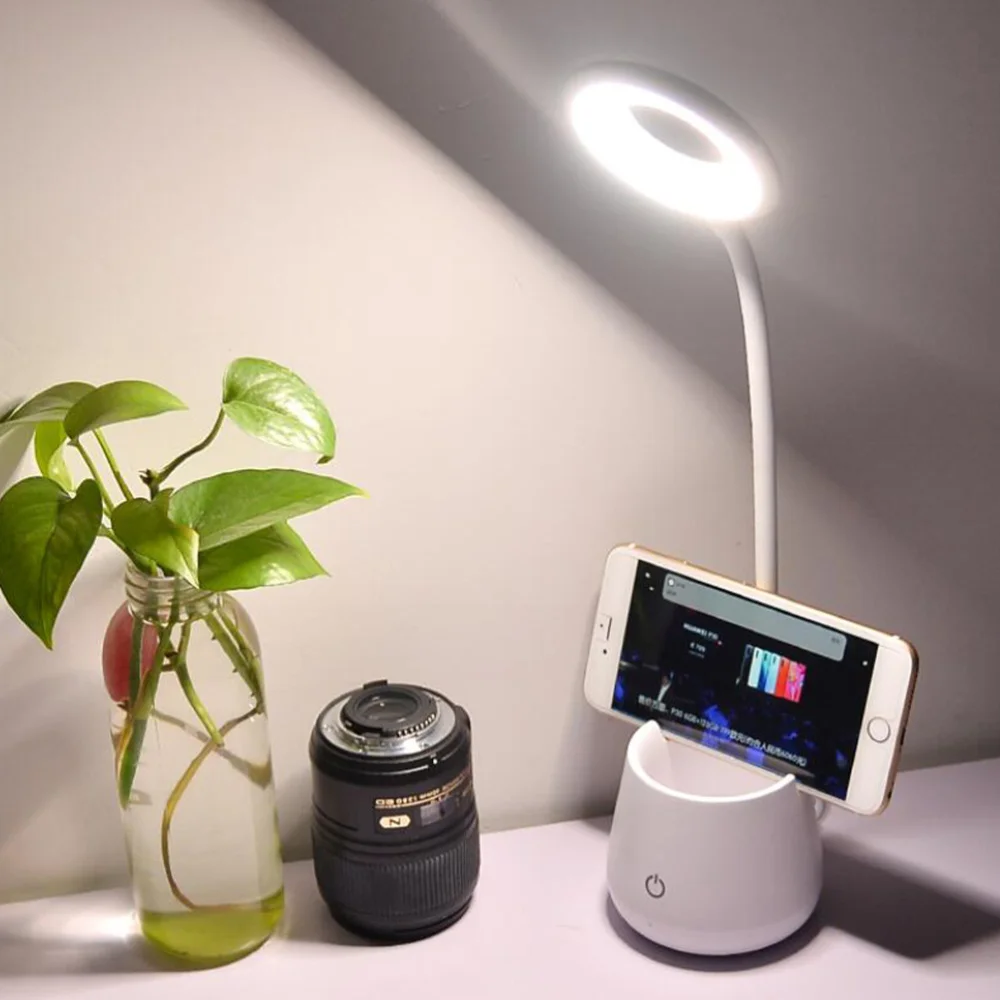 USB Recharging Reading Light Eye-care Book Light Reading Lamp Table Lamp with Pen Container (White)
USB Recharging Reading Light Eye-care Book Light Reading Lamp Table Lamp with Pen Container (White)