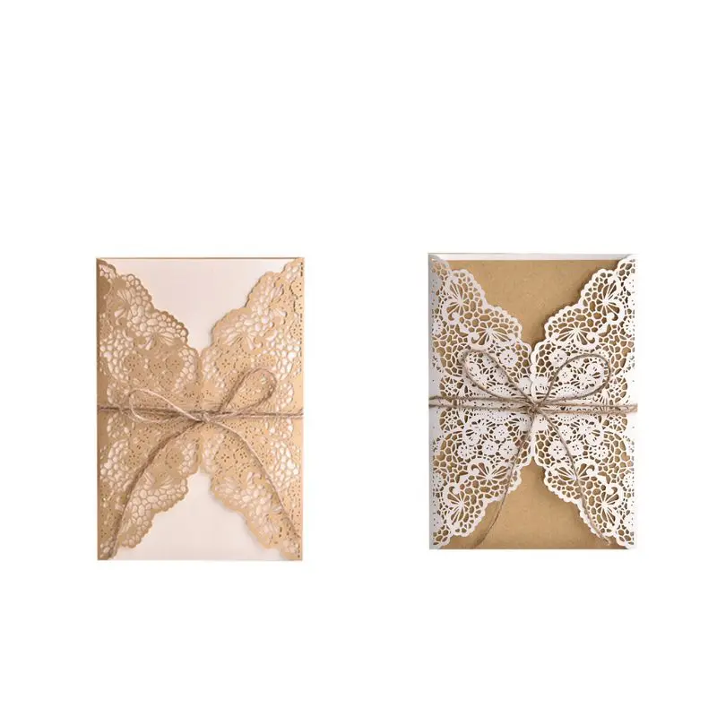 50pcs Wedding Invitation Cards Cut Party Invitations with Brown Kraft Card Inserts for Wedding Baby Shower Birthday Party 
50pcs Wedding Invitation Cards Cut Party Invitations with Brown Kraft Card Inserts for Wedding Baby Shower Birthday Party