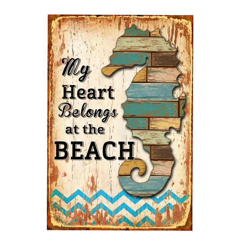 My heart belongs at the beach! retro tin plate sign vintage metal painting wall decoration for bar cafe home pub
My heart belongs at the beach! retro tin plate sign vintage metal painting wall decoration for bar cafe home pub
