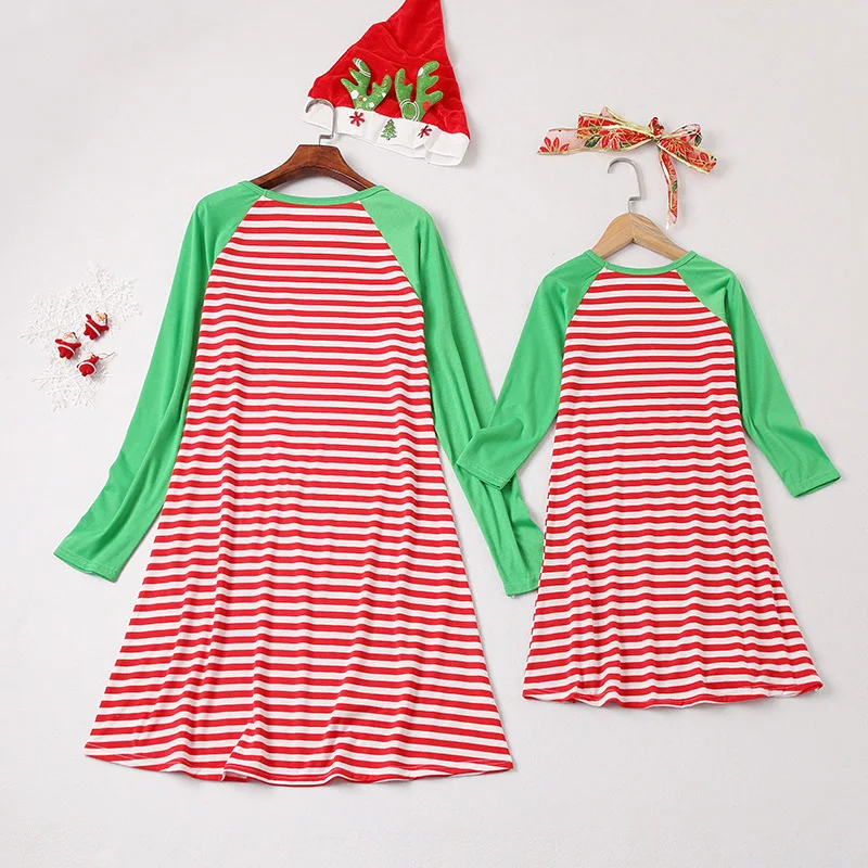 Семейные комплекты платье для мамы и дочки летняя одежда с длинными рукавами