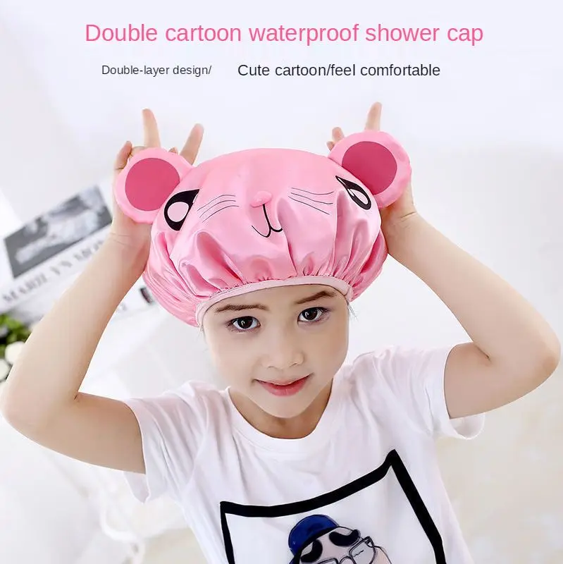 Shower Cap Women's Waterproof Shower Children Girls Bathing Headgear Double Thickening Cute Adult Anti-smoke Hat
Shower Cap Women's Waterproof Shower Children Girls Bathing Headgear Double Thickening Cute Adult Anti-smoke Hat