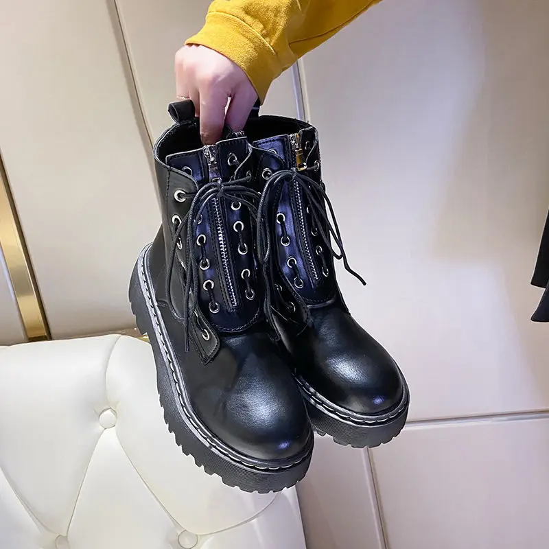 Chunky Motorcycle Boots For Women Autumn 2021 Fashion Round Toe Lace-up Combat Boots Ladies Shoes Size35-40 boots
Chunky Motorcycle Boots For Women Autumn 2021 Fashion Round Toe Lace-up Combat Boots Ladies Shoes Size35-40 boots