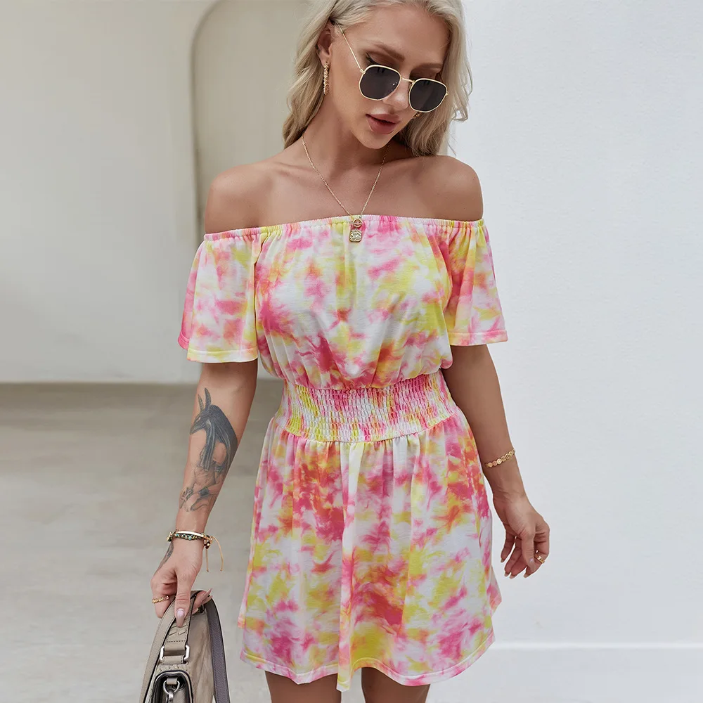 Summer Slash Neck Tie-dye Print Short Dress Women 2021 New High Wasit Slim Off Shoulder Dresses for Women Casual
Summer Slash Neck Tie-dye Print Short Dress Women 2021 New High Wasit Slim Off Shoulder Dresses for Women Casual