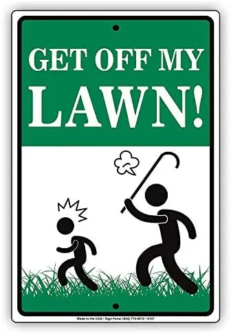 Warning Sign Get Off My Lawn Road Sign Business Sign Aluminum Metal Tin Sign Z0333
Warning Sign Get Off My Lawn Road Sign Business Sign Aluminum Metal Tin Sign Z0333