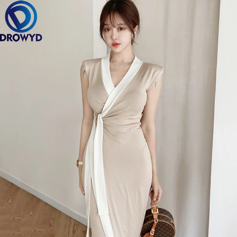 Summer Khaki Sexy Midi Dress Women Casual V-neck Sleeveless Empire Slim Vintage Club Dress Female Fashion Party Dresses Vestidos
Summer Khaki Sexy Midi Dress Women Casual V-neck Sleeveless Empire Slim Vintage Club Dress Female Fashion Party Dresses Vestidos