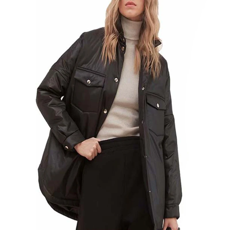 Winter Solid Color Black Green Single-breasted Down Jacket Retro Women's Tunic Jacket Parka Pocket Quilted Jacket Warm Jacket
Winter Solid Color Black Green Single-breasted Down Jacket Retro Women's Tunic Jacket Parka Pocket Quilted Jacket Warm Jacket