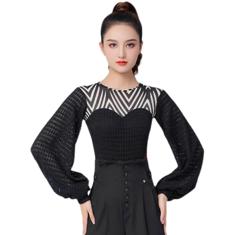 And White Stripes Tops Women Latin Dance Costumes Femle Adult Latin Practice Clothes Dance Wear Small Round Neck Black Leotard
And White Stripes Tops Women Latin Dance Costumes Femle Adult Latin Practice Clothes Dance Wear Small Round Neck Black Leotard