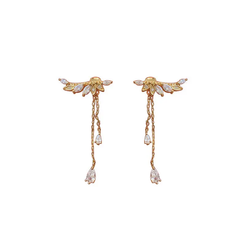 Bohemian S925 Sterling Silver Leaves Zircon Long Tassel Earrings Women Fashion Trend Classic Valentine's Day Jewelry Gift
Bohemian S925 Sterling Silver Leaves Zircon Long Tassel Earrings Women Fashion Trend Classic Valentine's Day Jewelry Gift