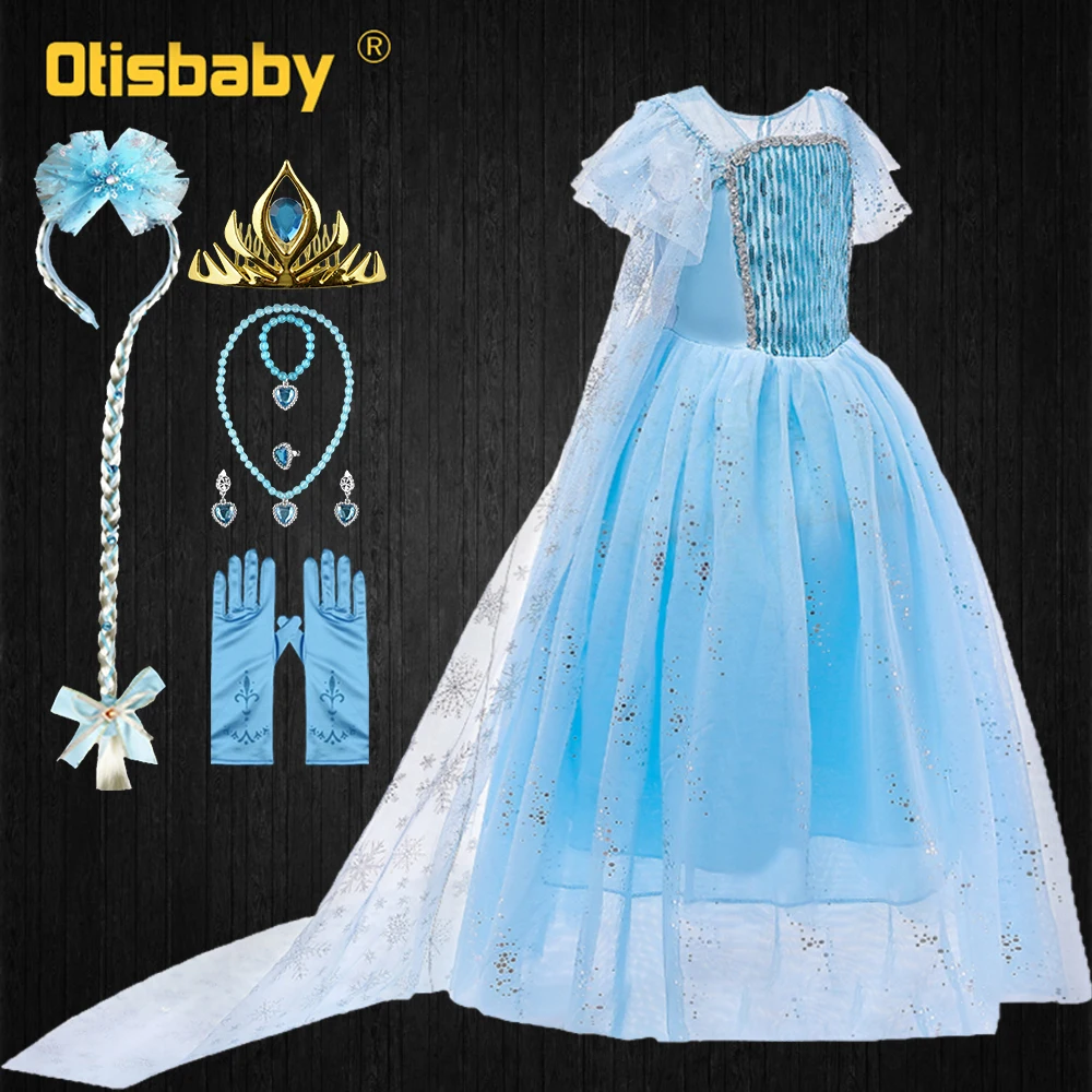 Fancy Children Floor Length Elsa Costume for Girls Halloween Princess Sequin Snow Queen Gown Kids Prom Birthday Party Dress
Fancy Children Floor Length Elsa Costume for Girls Halloween Princess Sequin Snow Queen Gown Kids Prom Birthday Party Dress