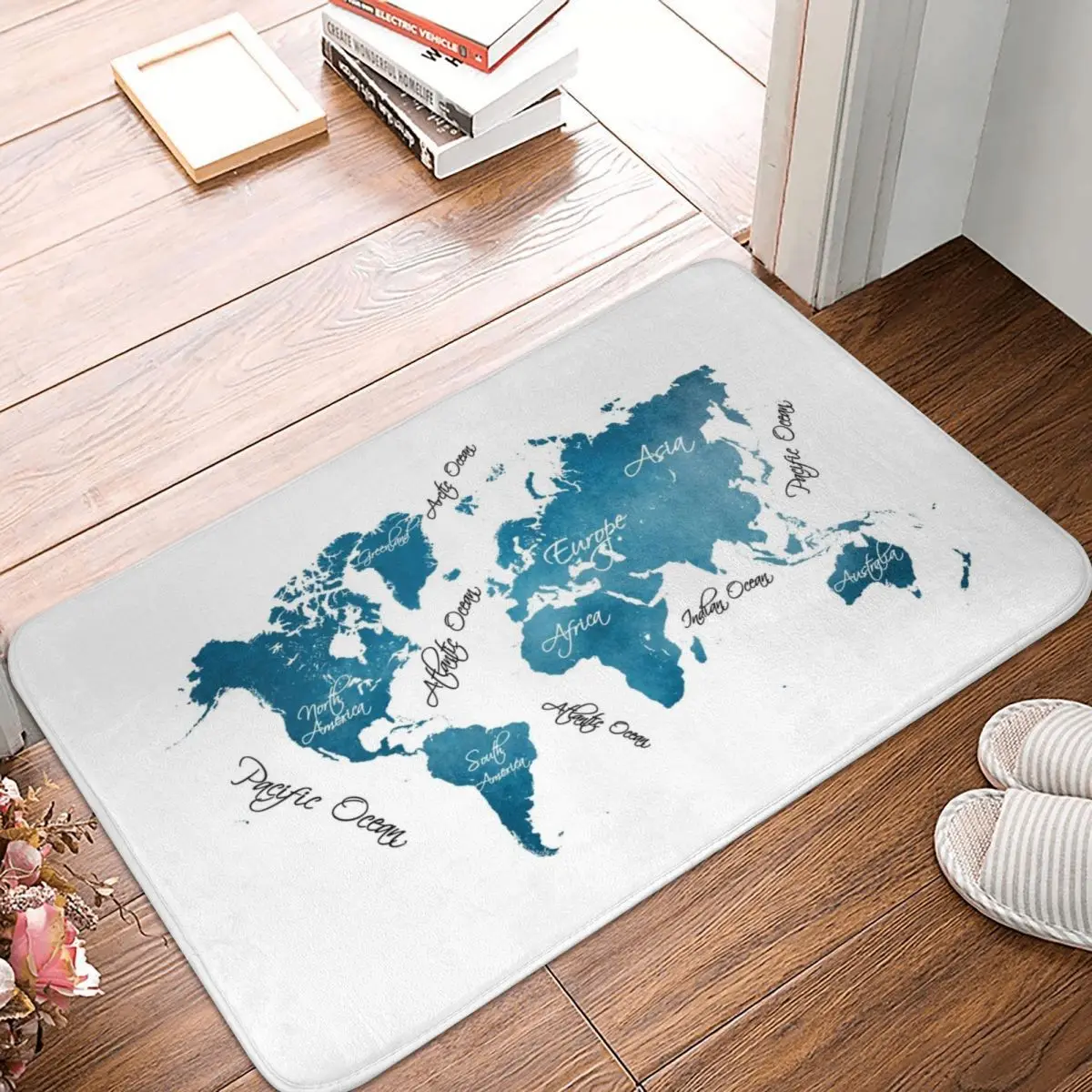 Синяя напольная дорожка с картой мира, коврик, ковер из полиэстера, нескользящий напольный декор для ванной, кухни, балкона 40x60
Синяя напольная дорожка с картой мира, коврик, ковер из полиэстера, нескользящий напольный декор для ванной, кухни, балкона 40x60