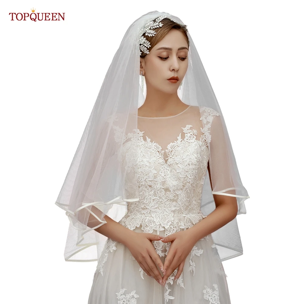 TOPQUEEN V97 свадебная вуаль с кромкой из ленты, 2 слоя, свадебные аксессуары, короткая вуаль для свадьбы, фата на плечо, Фата для невесты
TOPQUEEN V97 свадебная вуаль с кромкой из ленты, 2 слоя, свадебные аксессуары, короткая вуаль для свадьбы, фата на плечо, Фата для невесты