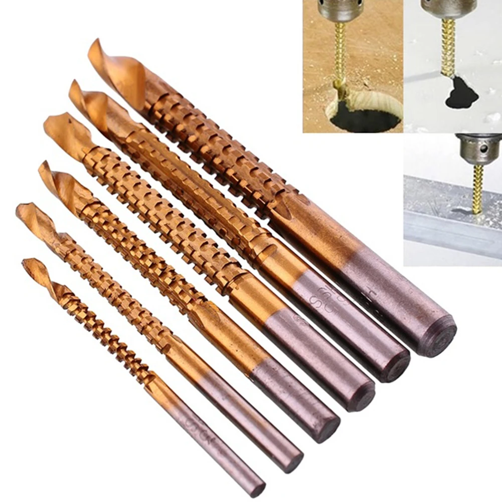 6Pcs/Set Top quality Titanium Plating High-Speed Steel Drill Bits Carpenter Woodworking Drilling Cut Grooving Saw Drill Bits#2
6Pcs/Set Top quality Titanium Plating High-Speed Steel Drill Bits Carpenter Woodworking Drilling Cut Grooving Saw Drill Bits#2