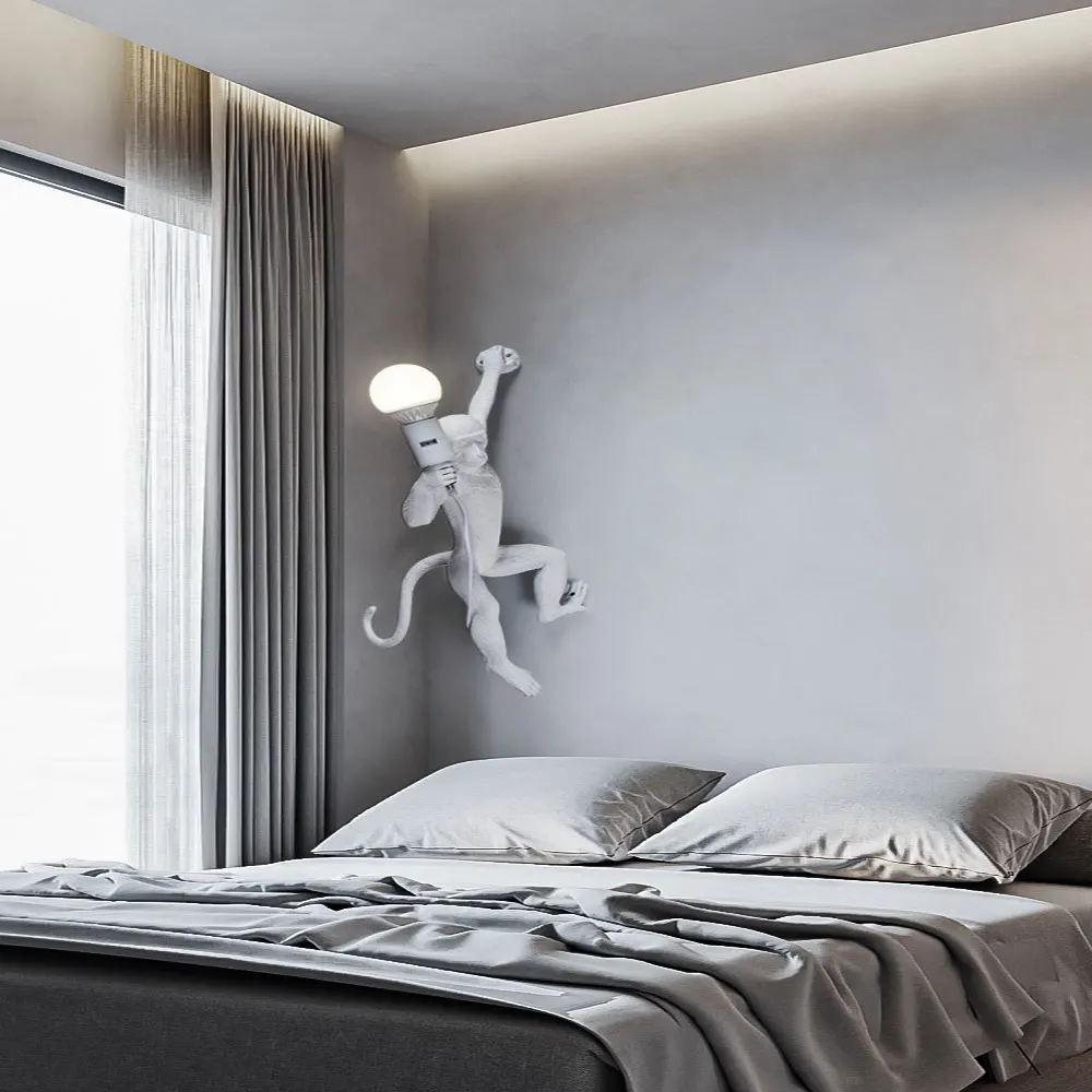 Modern Art Resin Monkey Led Wall Lamp, For Home Decoration Living Room Animal Wall Light Hotel Bedroom Indoor Lighting Fixture
Modern Art Resin Monkey Led Wall Lamp, For Home Decoration Living Room Animal Wall Light Hotel Bedroom Indoor Lighting Fixture