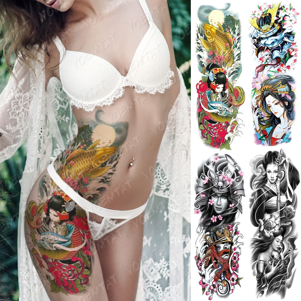 Large Arm Sleeve Tattoo Japanese Geisha Waterproof Temporary Tatto Sticker Samurai Waist Leg Body Art Full Fake Tatoo Women Men
Large Arm Sleeve Tattoo Japanese Geisha Waterproof Temporary Tatto Sticker Samurai Waist Leg Body Art Full Fake Tatoo Women Men