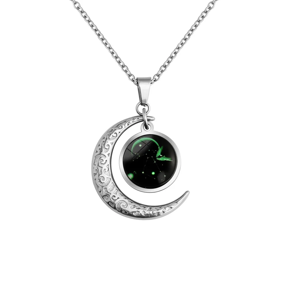 Moon Star 12 Constellation Luminous Pendant Necklace For Women Jewelry Hip Hop Stainless Steel Chain 2021 Trend Necklace Unisex
Moon Star 12 Constellation Luminous Pendant Necklace For Women Jewelry Hip Hop Stainless Steel Chain 2021 Trend Necklace Unisex