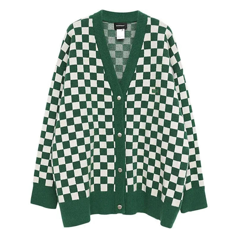 Checkboarded Plaids Knitted Long Sleeves Cardigan Sweater Coat Sweatshirt for Men Women Loose Fashion Top
Checkboarded Plaids Knitted Long Sleeves Cardigan Sweater Coat Sweatshirt for Men Women Loose Fashion Top