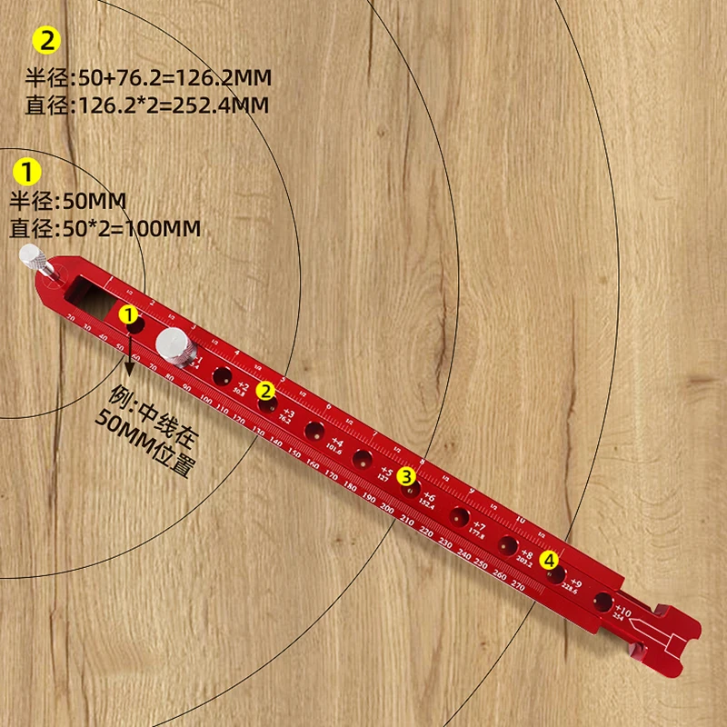 340mm Woodworking Drawing Compass Circular Scribing Tool Adjustable Round Marking Gauge Metric/Inch Fixed-point Circle Scriber
340mm Woodworking Drawing Compass Circular Scribing Tool Adjustable Round Marking Gauge Metric/Inch Fixed-point Circle Scriber