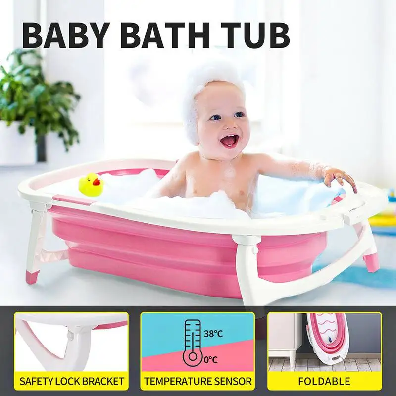 

Складная детская ванна с датчиком температуры для младенцев, складная детская ванна, утепленная Детская ванна для купания, Детская ванна дл...