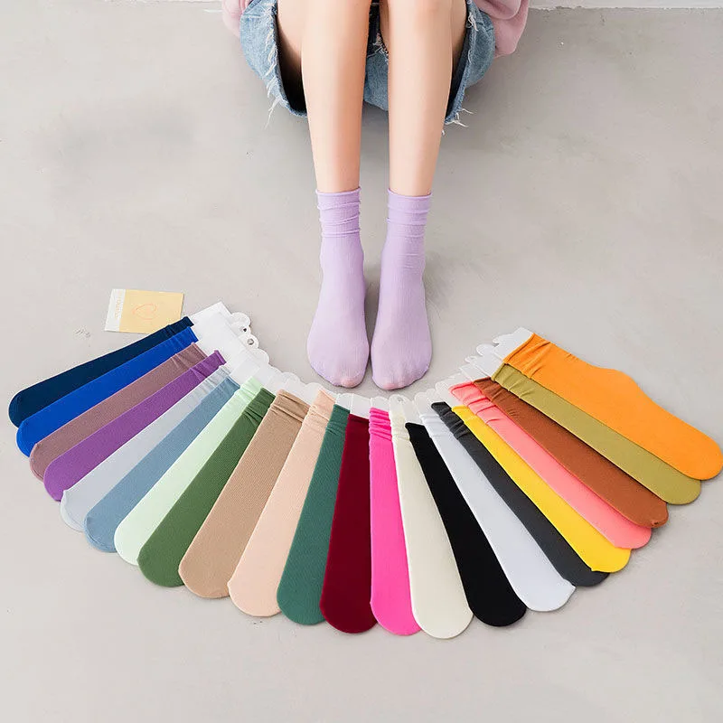 Candy Color Ladies Pile Socks Breathable Mid Tube Socks Korean Style Nylon Ultra-thin Women Sock 1Pair 
Candy Color Ladies Pile Socks Breathable Mid Tube Socks Korean Style Nylon Ultra-thin Women Sock 1Pair