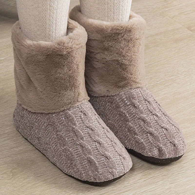 Winter Women Floor Shoes Thick Warm Knitting Furry Breathable Girls High Top Cotton Shoes Non-slip Female Home Slippers Unisex
Winter Women Floor Shoes Thick Warm Knitting Furry Breathable Girls High Top Cotton Shoes Non-slip Female Home Slippers Unisex