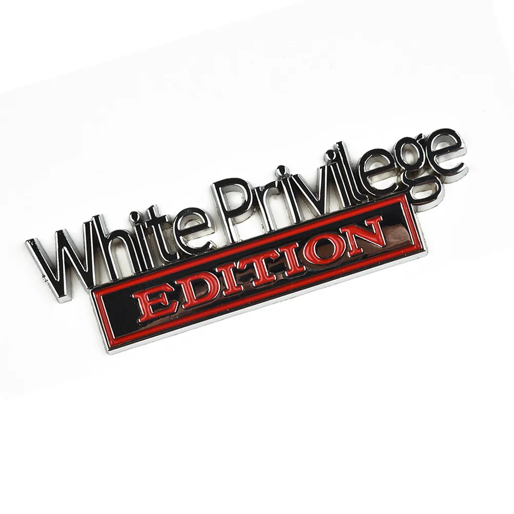 White Privilege Edition Car Truck 3D Letter Fender Emblem Badge Sticker Decal Car Sticker Body Fende Rear Box Unviersal
White Privilege Edition Car Truck 3D Letter Fender Emblem Badge Sticker Decal Car Sticker Body Fende Rear Box Unviersal
