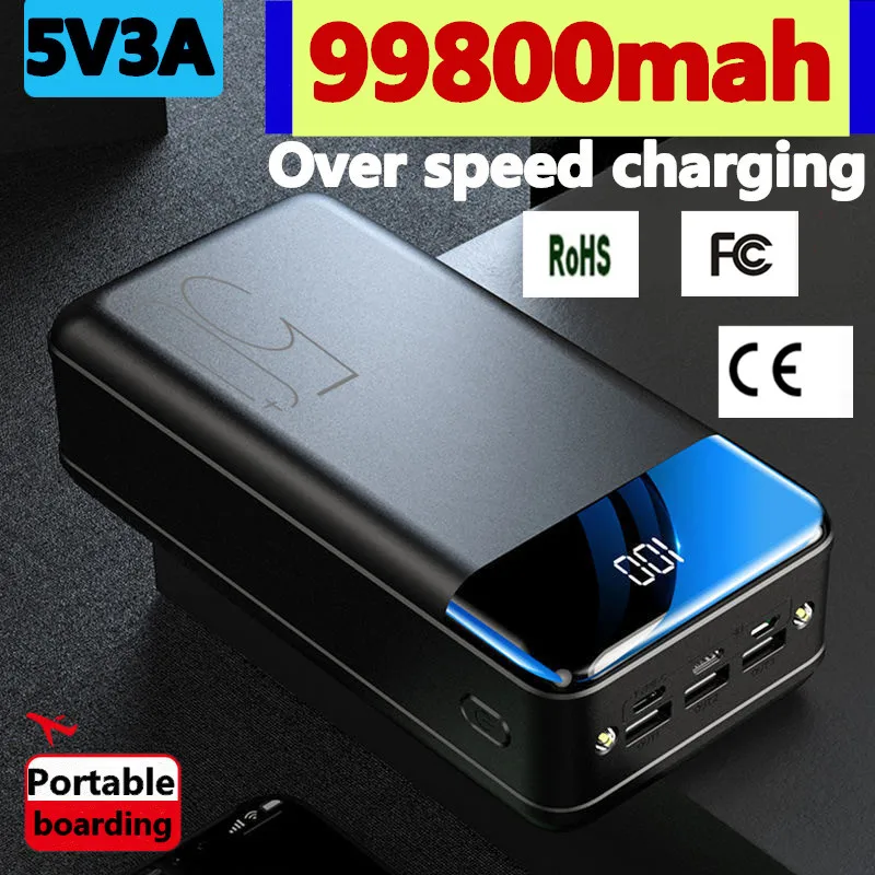 Оригинальное портативное зарядное устройство емкостью 99800 мАч, Универсальная Портативная зарядка большой емкости, быстрая зарядка 5 В, 3 А
Оригинальное портативное зарядное устройство емкостью 99800 мАч, Универсальная Портативная зарядка большой емкости, быстрая зарядка 5 В, 3 А