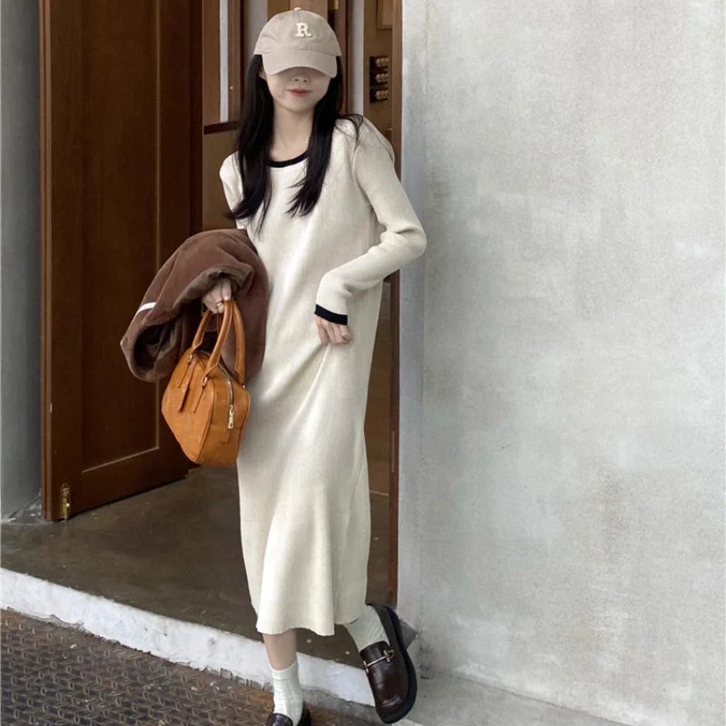 Fall 2021 woman's clothing New ~ Temperament Sunken Stripe round Neck Contrast Color Side Straight Knit Dress for Women
Fall 2021 woman's clothing New ~ Temperament Sunken Stripe round Neck Contrast Color Side Straight Knit Dress for Women
