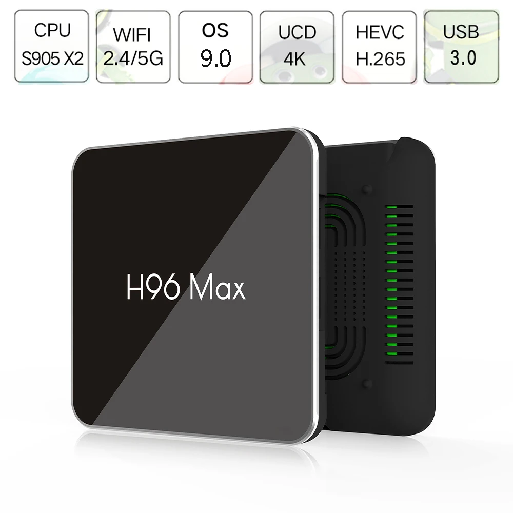 Android 9 0 H96 MAX X2 TV Box с поддержкой голосового управления H.265 S905X2 четырехъядерный