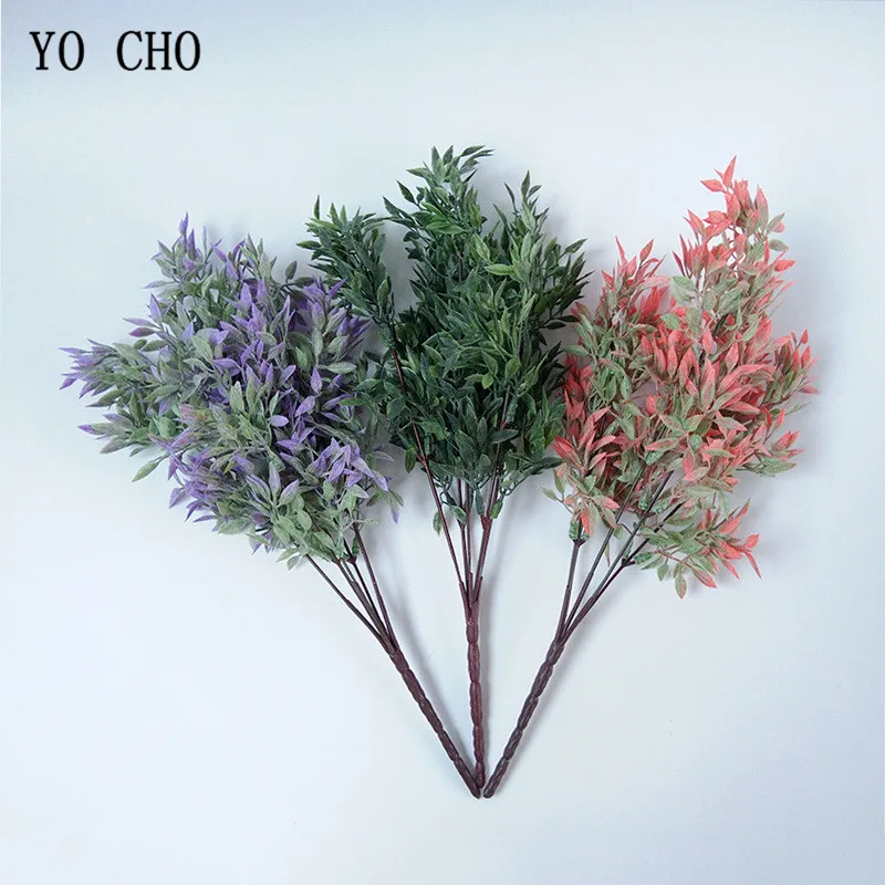 

YO CHO, 5 веток, искусственные декоративные складные растения, красная трава, растение для дома, офиса, Декор, новая искусственная трава