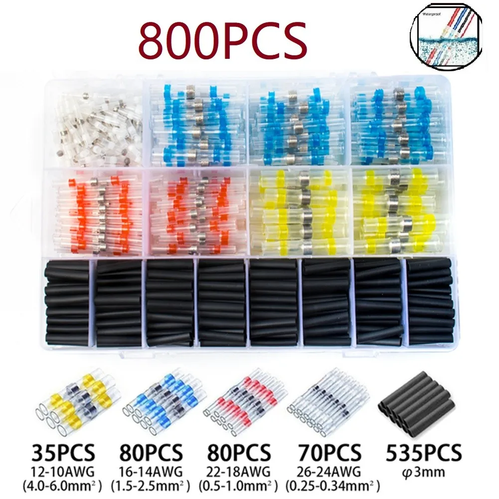 800pcs Crimp Connector Solder Seal Sleeve Heat Shrinkable Tube Butt Wire Connectors Terminal Waterproof Kit Outer Layer
800pcs Crimp Connector Solder Seal Sleeve Heat Shrinkable Tube Butt Wire Connectors Terminal Waterproof Kit Outer Layer