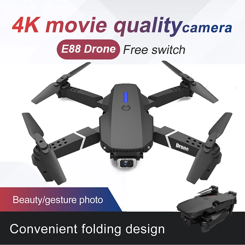 E88 Drone 4K Profesional Mini WIFI HD Camera Hight Hold Mode Foldable RC Plane Helicopter Pro Drone Toys Quadcopter Drones 
E88 Drone 4K Profesional Mini WIFI HD Camera Hight Hold Mode Foldable RC Plane Helicopter Pro Drone Toys Quadcopter Drones