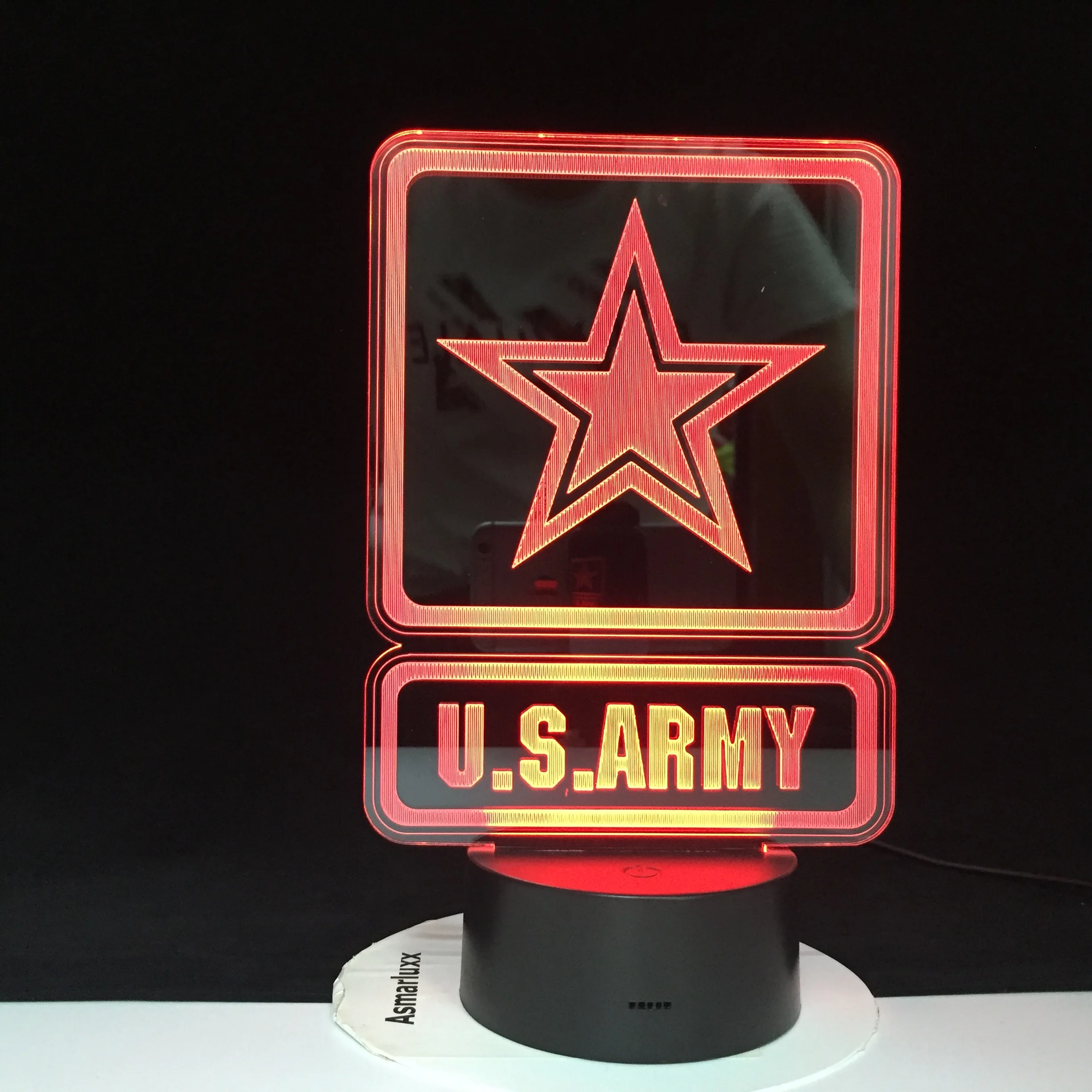 The U.S. Army Novel 3D LED Lamp Battery Operated Colorful with Remote Visual Light Effect Led Night Light Lamp Decorative 3243
The U.S. Army Novel 3D LED Lamp Battery Operated Colorful with Remote Visual Light Effect Led Night Light Lamp Decorative 3243