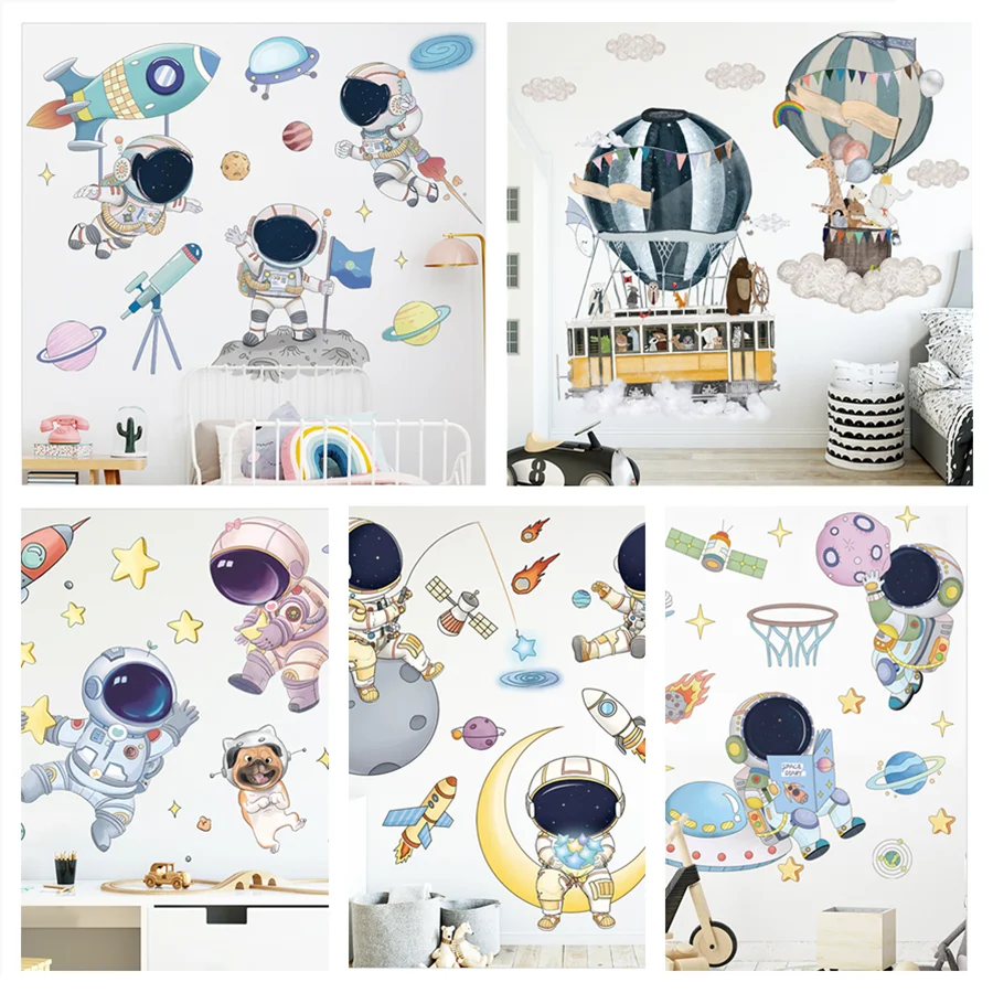 Cartoon Space Astronaut Wall Sticker For Kids Room Bedroom Vinyl Wallpaper Children Boys Poster Self-adhesive Home Decor Decals
Cartoon Space Astronaut Wall Sticker For Kids Room Bedroom Vinyl Wallpaper Children Boys Poster Self-adhesive Home Decor Decals
