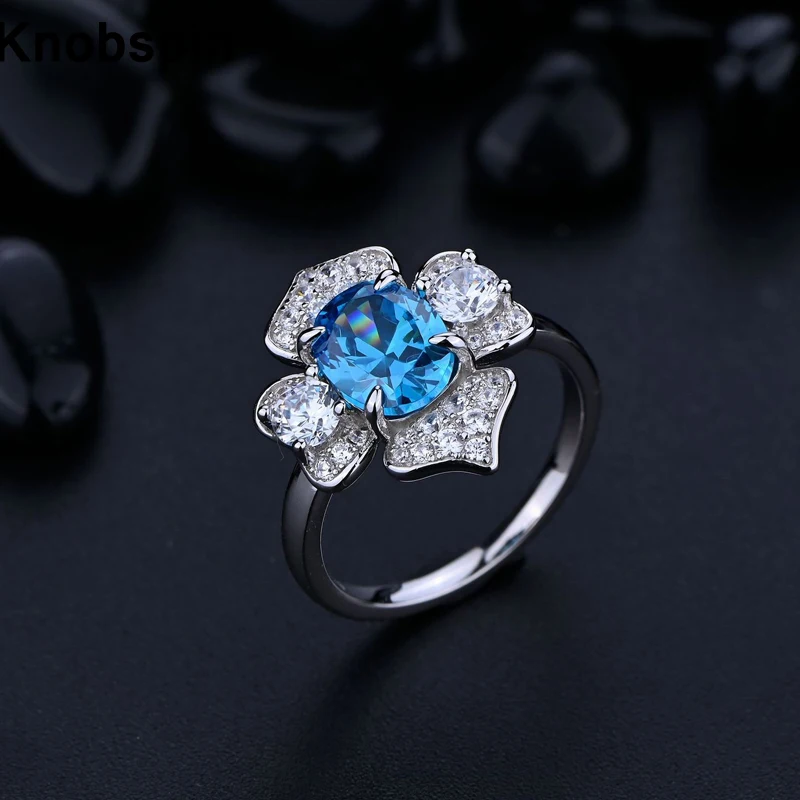 Knobspin 100% 925 Sterling Silver Oval 7*9mm High Carbon Diamond Flower Shaped Rings For Women Wedding Party Fine Jewelry Gifts
Knobspin 100% 925 Sterling Silver Oval 7*9mm High Carbon Diamond Flower Shaped Rings For Women Wedding Party Fine Jewelry Gifts