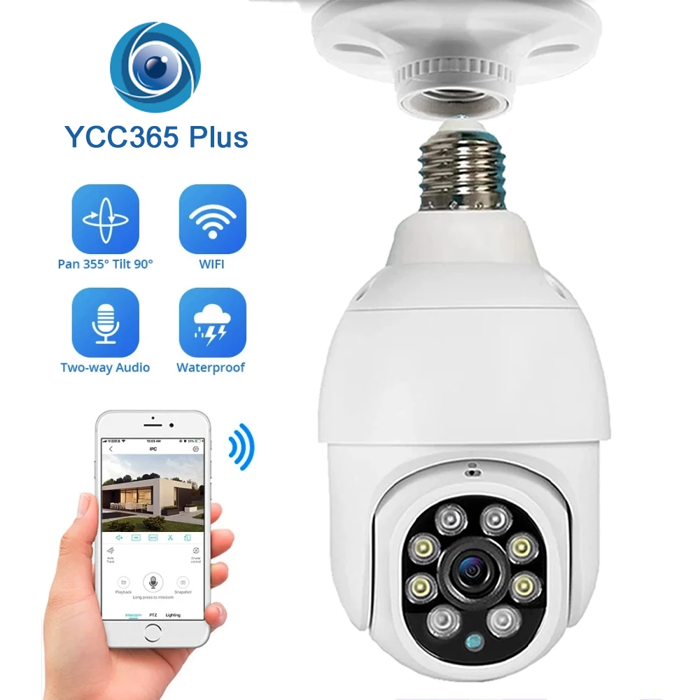 3MP WIFI PTZ Camera Light Led E27 Bulb Socket Power Color Night Vision CCTV Surveillance Auto Tracking Indoor Outdoor Waterproof
3MP WIFI PTZ Camera Light Led E27 Bulb Socket Power Color Night Vision CCTV Surveillance Auto Tracking Indoor Outdoor Waterproof