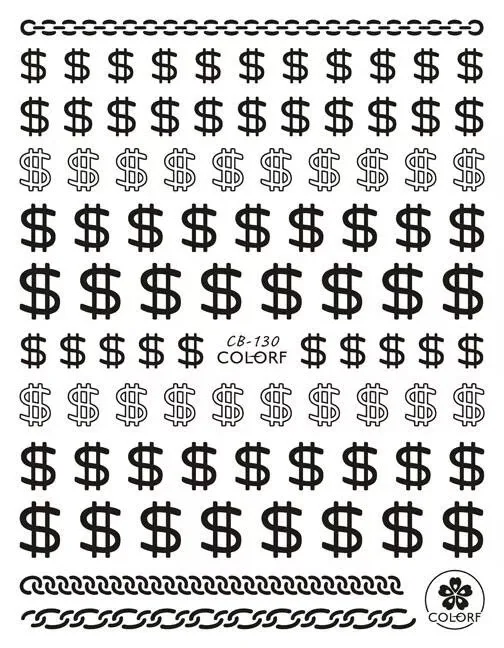 Newest CB sereis CB-130 US dollar 3d nail art sticker nail decal stamping export japan
Newest CB sereis CB-130 US dollar 3d nail art sticker nail decal stamping export japan