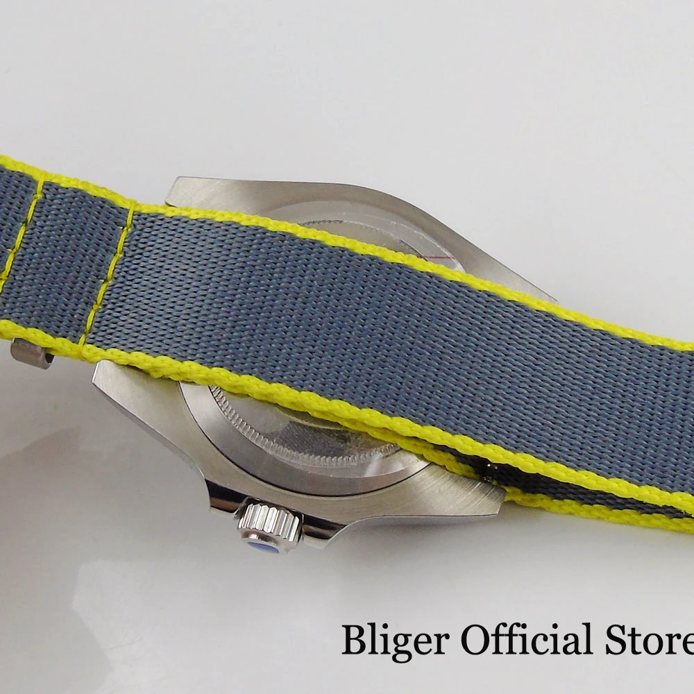 BLIGER Grey Self Winding Men Watch MIYOTA Movement Nylon Band Rotating Bezel Brushed Bezel Insert
BLIGER Grey Self Winding Men Watch MIYOTA Movement Nylon Band Rotating Bezel Brushed Bezel Insert