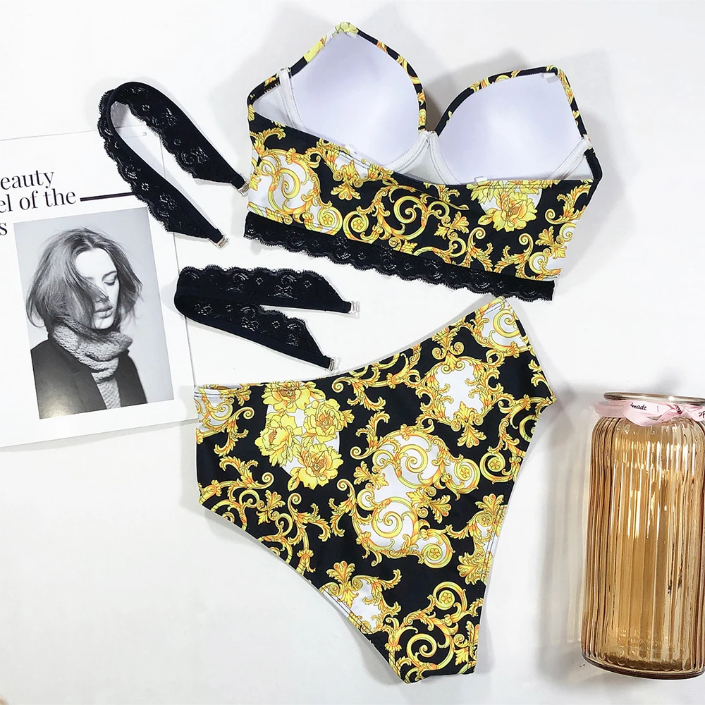 Women Swimsuit Vintage Retro Bikini Set Push Up Swimwear High Waist Bikini Printed Bathing Suits Summer Beach Wear Swimming Suit
Women Swimsuit Vintage Retro Bikini Set Push Up Swimwear High Waist Bikini Printed Bathing Suits Summer Beach Wear Swimming Suit