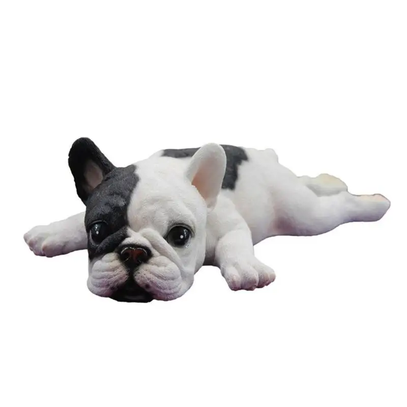 

Cute Lying Down Sleeping French Bulldog Puppy Lifelike Figurine Statue Kids Gift Toys