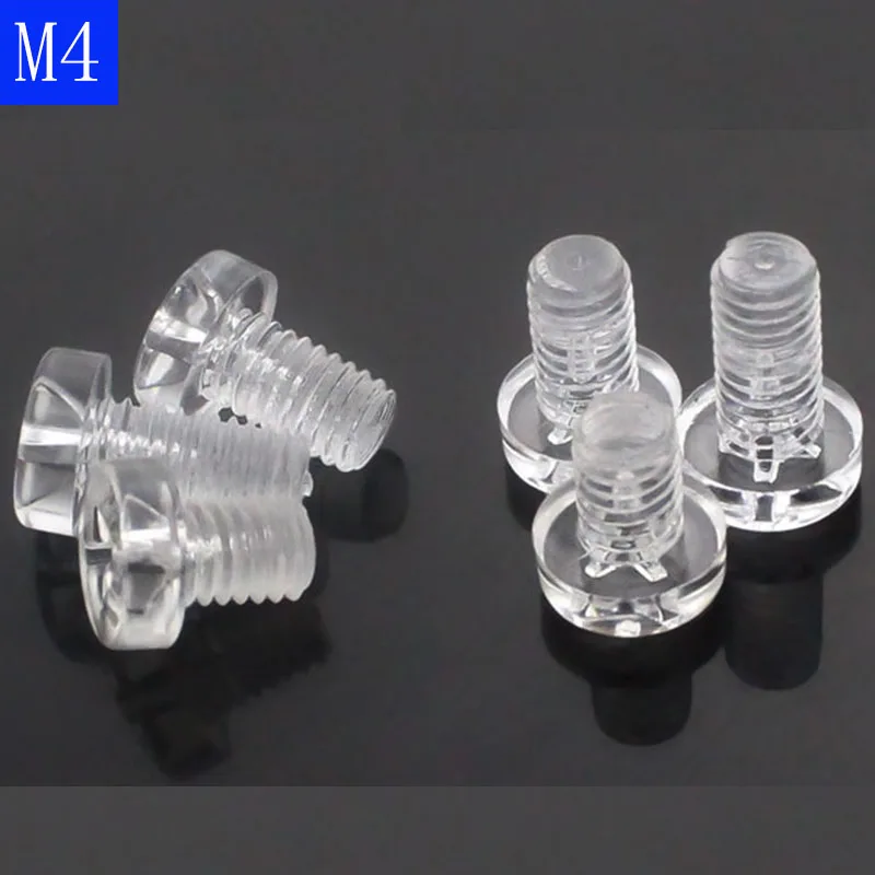 M4 x 0.7 4mm Nylon Pan Round Head Phillips Screws Plastic Machine Screws Clear Bolts
M4 x 0.7 4mm Nylon Pan Round Head Phillips Screws Plastic Machine Screws Clear Bolts