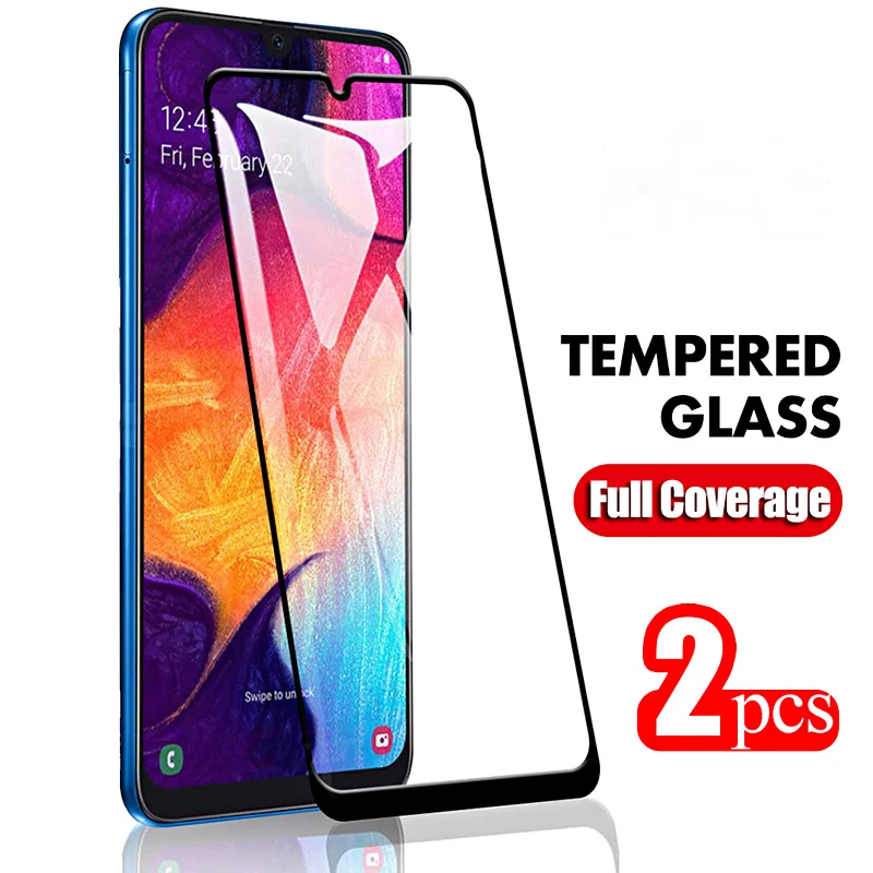 2 шт. закаленное стекло с полным покрытием для Samsung A50 a 50 Защита экрана Galxy защитная